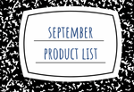 September Product List Part 1 INSTANT DOWNLOAD